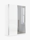 John Lewis Elstra 150cm Wardrobe Mirrored Sliding Door, Off White/Mirror