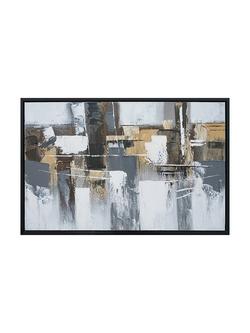 John Lewis 'Storm' Hand Painted Textured Framed Canvas, 72 x 112cm, Brown/Multi, Brown/Multi