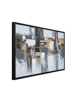 John Lewis 'Storm' Hand Painted Textured Framed Canvas, 72 x 112cm, Brown/Multi - view 2, Brown/Multi