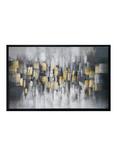 John Lewis Thora Hand-Painted Abstract Framed Canvas, 72 x 112cm, Yellow/Grey