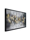 John Lewis Thora Hand-Painted Abstract Framed Canvas, 72 x 112cm, Yellow/Grey