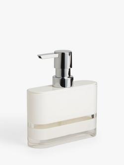 John Lewis Block Stripe Soap Dispenser - view 2, White