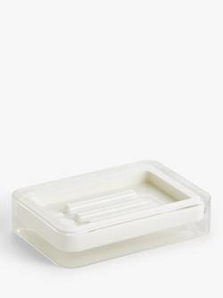 John Lewis Block Stripe Soap Dish, White