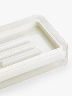 John Lewis Block Stripe Soap Dish - view 2, White