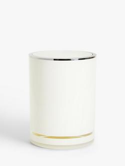 John Lewis Block Stripe Bathroom Bin, White