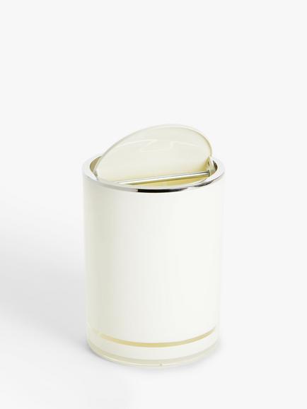 John Lewis Block Stripe Bathroom Bin - view 2, White