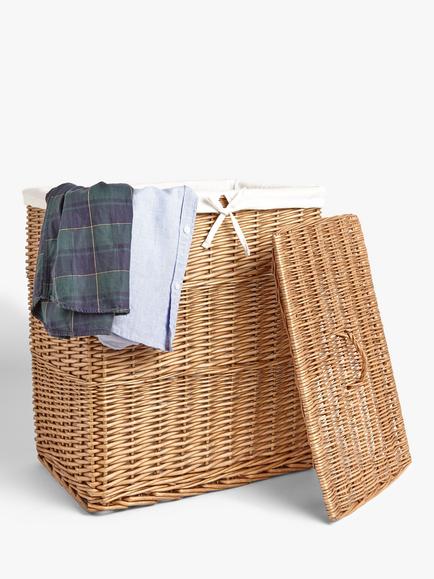 John Lewis Willow Laundry Basket, Natural - view 2, Natural
