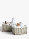 John Lewis Willow Lined Storage Baskets, Grey, Set of 2