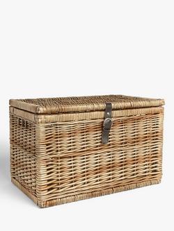 John Lewis Woven Willow Trunk with Leather Strap, Natural, Natural