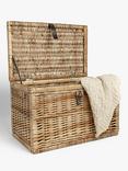 John Lewis Woven Willow Trunk with Leather Strap, Natural