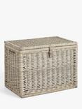 John Lewis Willow Storage Trunk with Leather Strap, Grey Wash