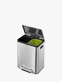 EKO Ecocasa Recycling Pedal Bin, 30L, Silver