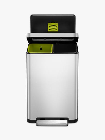 EKO X Cube Recycling Bin, 40L, Stainless Steel