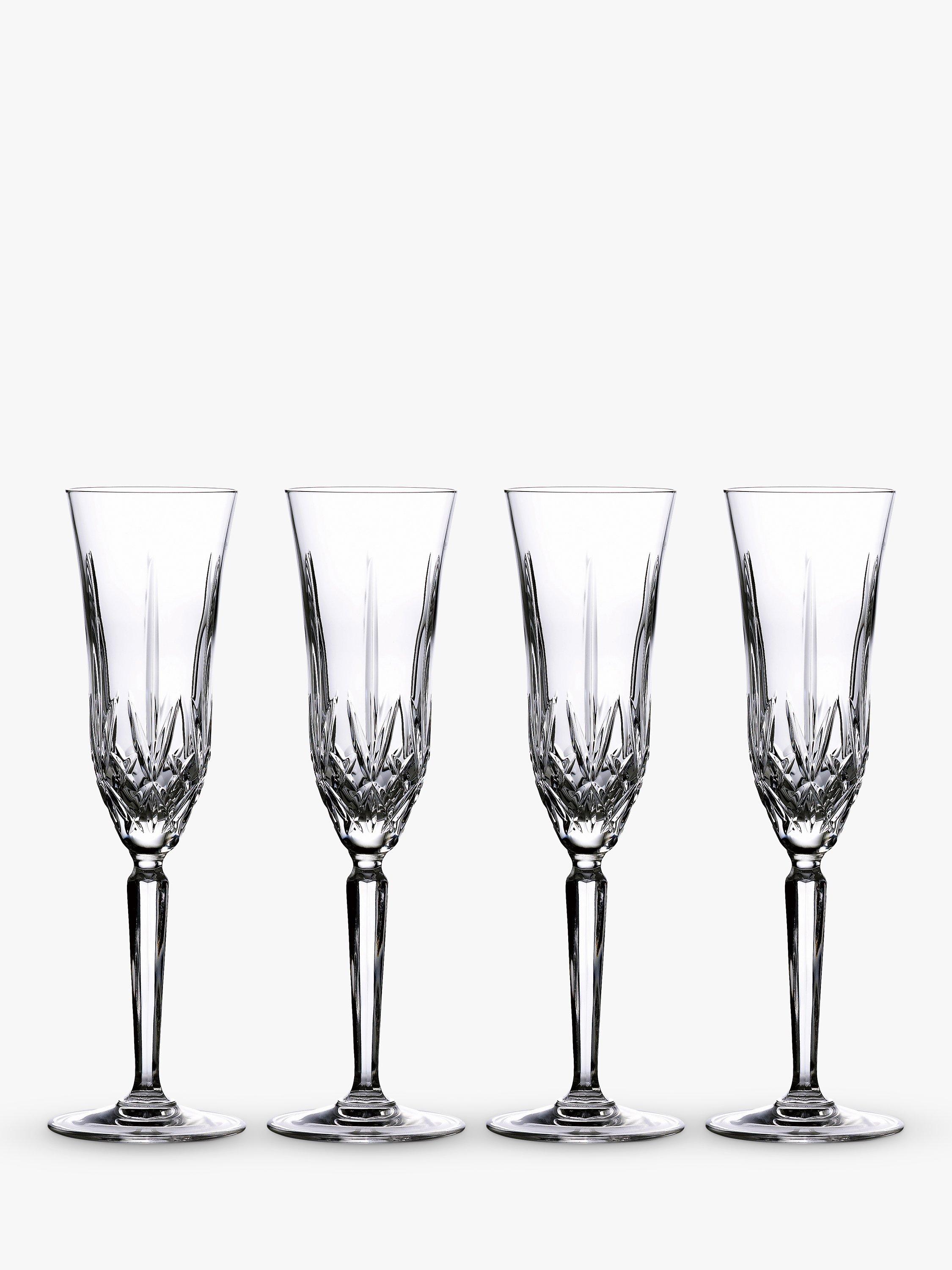 Marquis by Waterford Maxwell Crystal Cut Glass Champagne Flutes, 209ml, Set of 4, Clear
