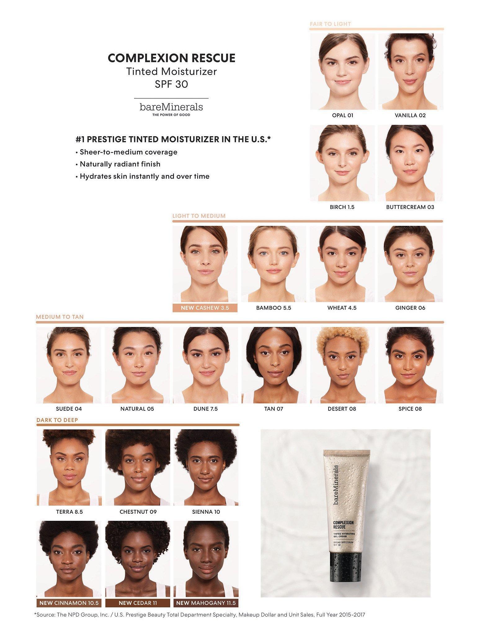 Product image 5 of 7, which shows bareMinerals COMPLEXION RESCUE Tinted Hydrating Gel Cream SPF 30, Sienna