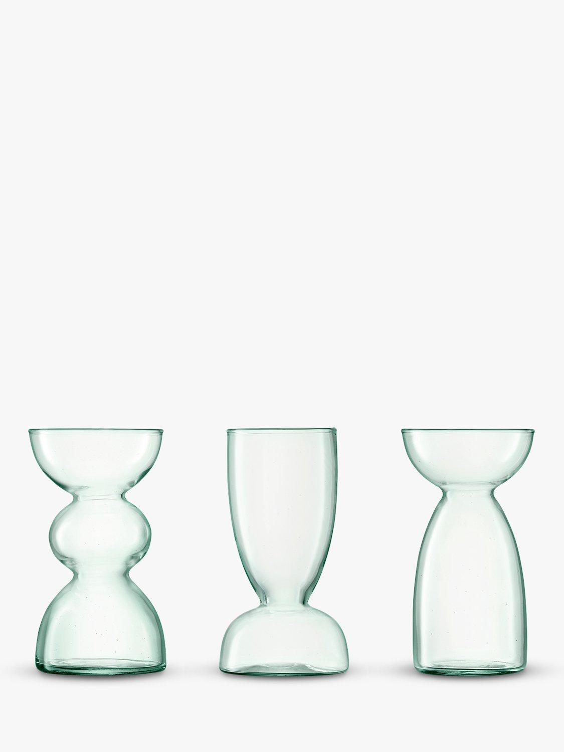 LSA International Canopy Trio of Recycled Glass Vases, H13cm, Clear, Set of 3
