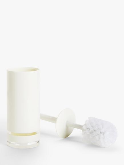 John Lewis Block Stripe Slimline Toilet Brush - view 2, White