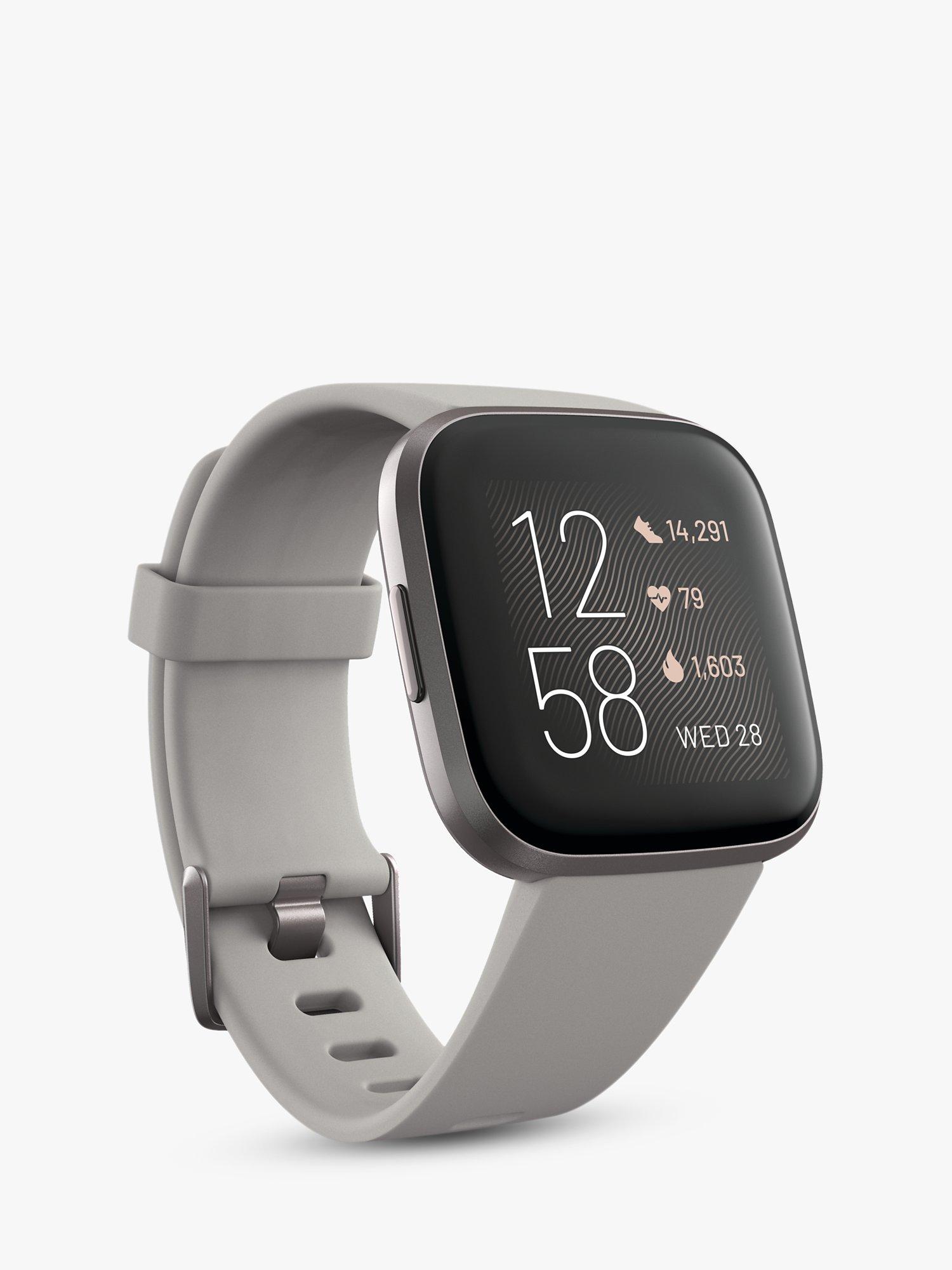 Fitbit Versa 2 Health & Fitness Smartwatch with Heart Rate Monitor, Stone/Mist Grey