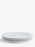 John Lewis Dine Rim Dinner Plate, Set of 4, 28cm, White