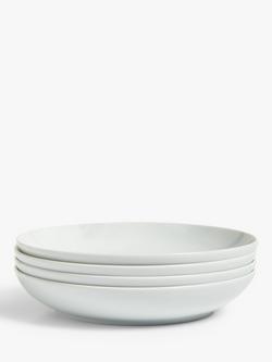 John Lewis Dine Porcelain Coupe Pasta Bowls, Set of 4, 24.5cm, White, White