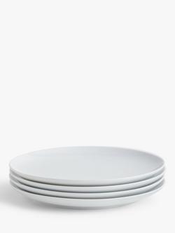 John Lewis Dine Porcelain Coupe Side Plates, Set of 4, 22cm, White - view 2, White