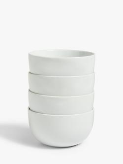 John Lewis Dine Porcelain Tall Cereal/Soup Bowls, Set of 4, 14.5cm, White, White