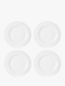 John Lewis Dine Porcelain Rim Side Plates, Set of 4, 22cm, White, White