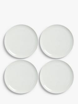 John Lewis Dine Porcelain Coupe Dinner Plates, Set of 4, 28cm, White, White