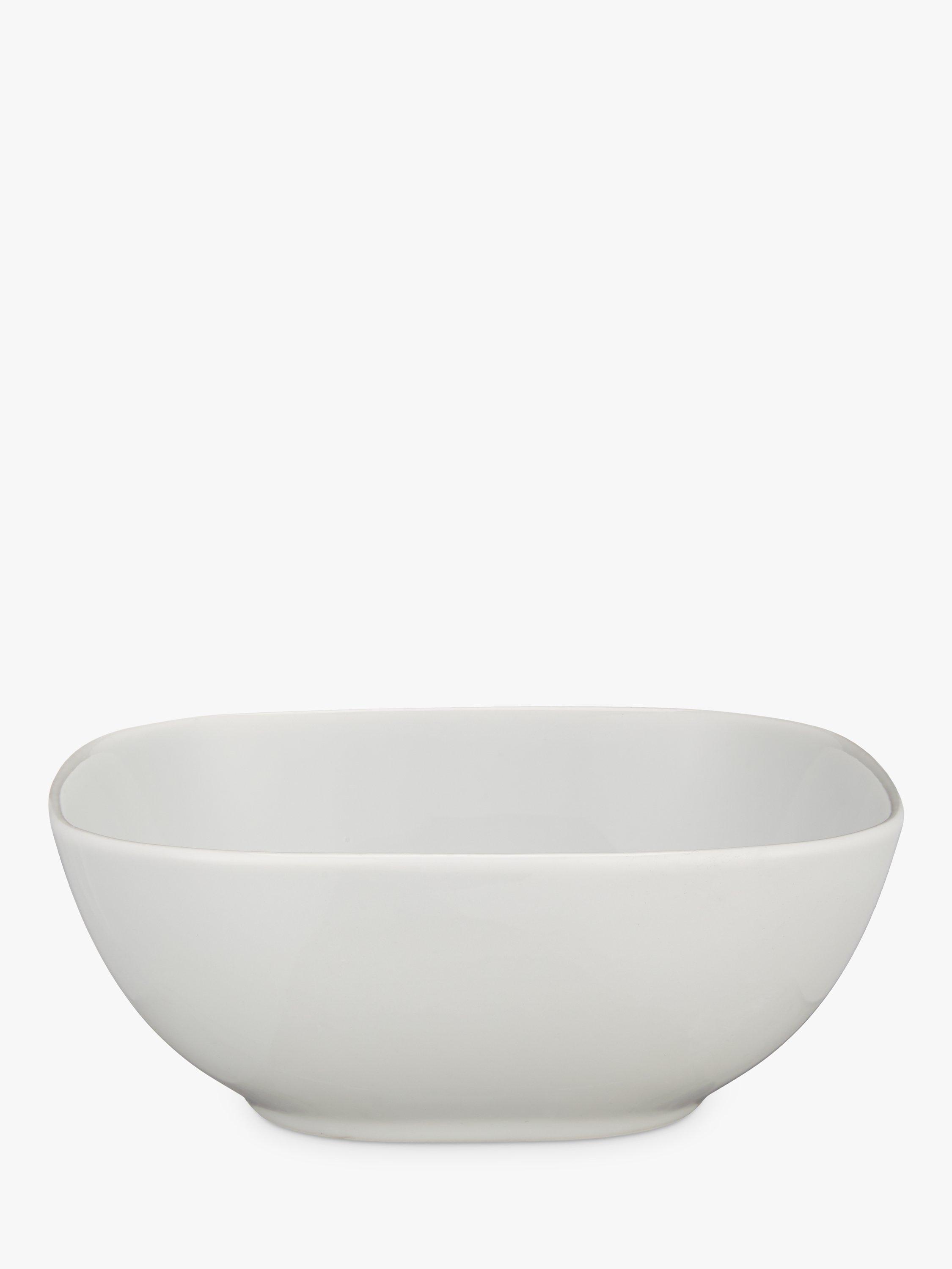 John Lewis Dine Square Cereal Bowls, Set of 4, 15cm, White