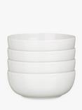 John Lewis Dine Porcelain Low Cereal/Granola Bowls, Set of 4, 16cm, White