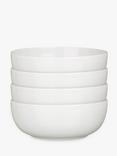 John Lewis Dine Low Cereal/Granola Bowls, Set of 4, 16cm, White