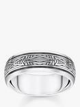 THOMAS SABO Men's Rebel Textured Ring, Silver