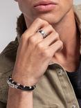 THOMAS SABO Men's Rebel Textured Ring, Silver