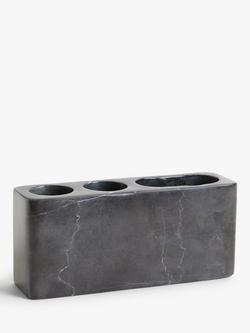 John Lewis Black Marble Toothbrush Holder, Black