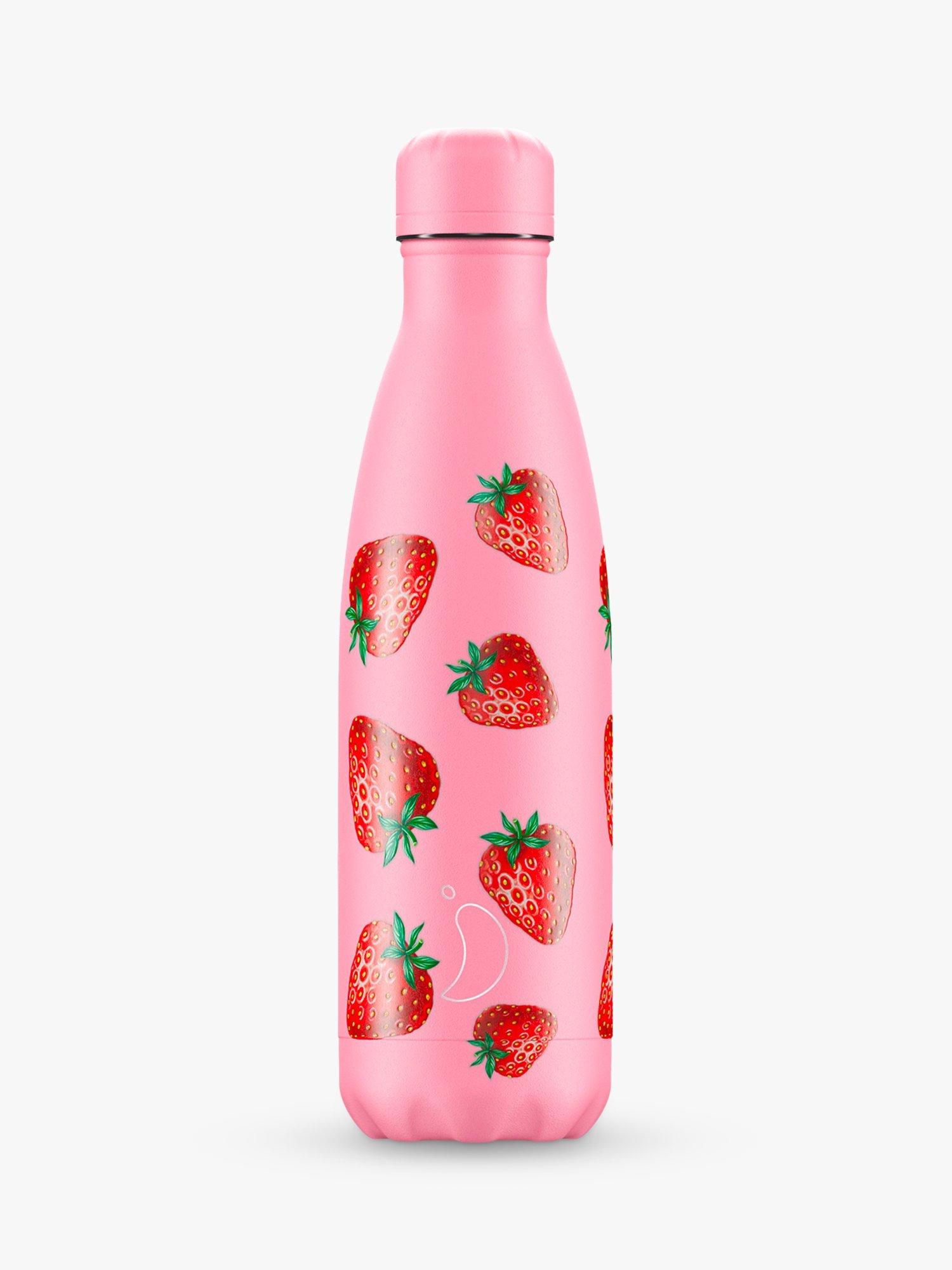 Chilly's Strawberry Vacuum Insulated Leak-Proof Bottle, 500ml, Pink/Red