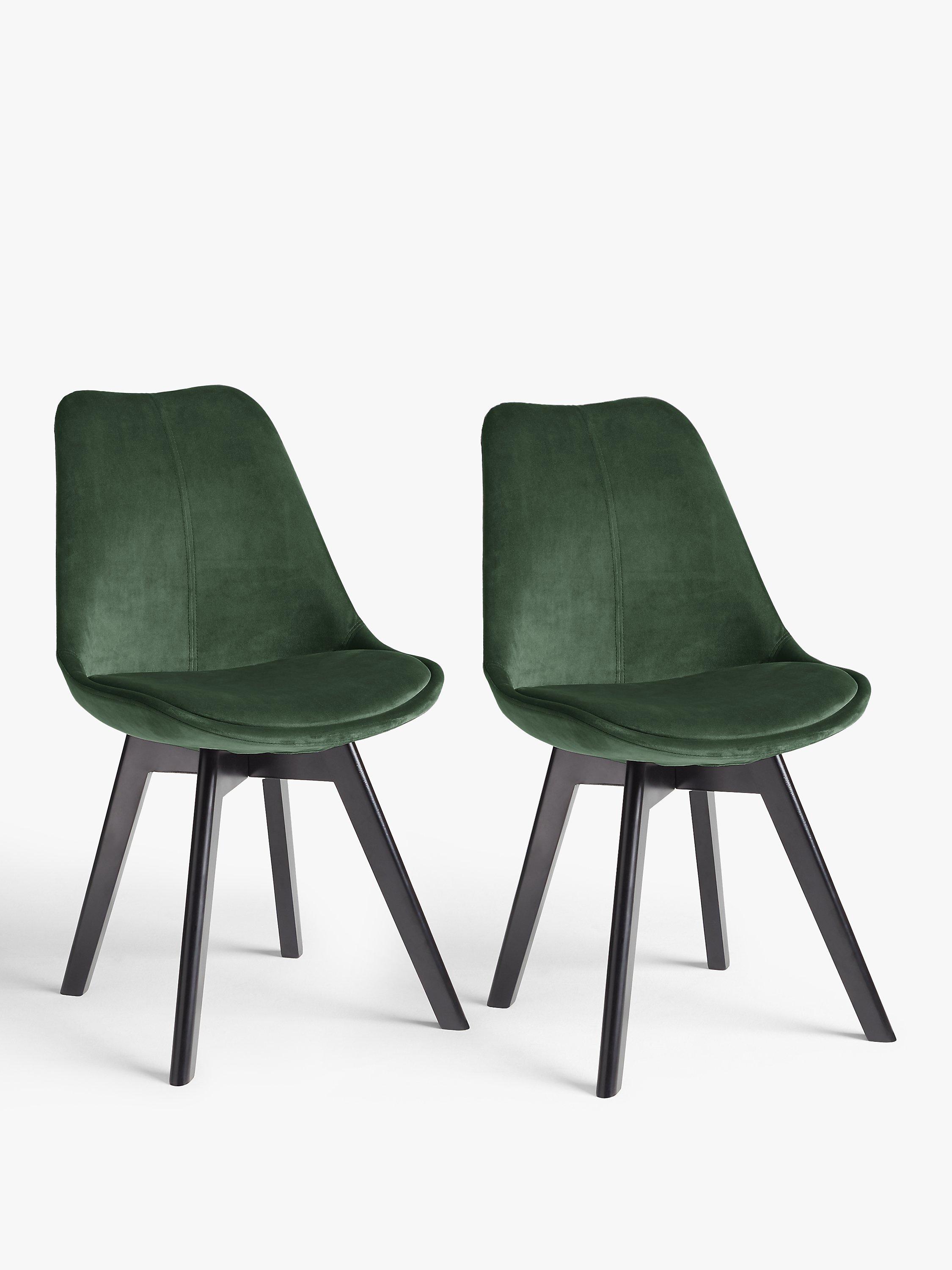 John Lewis & Partners Dima Velvet Dining Chairs, Set of 2, Green