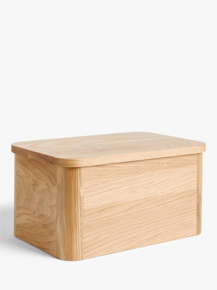 John Lewis Oak Wood Bread Bin, Natural