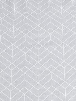 John Lewis Wipe Clean PVC Geometric Print Round Tablecloth, Pale Grey, Dia.180cm - view 2, Pale Grey