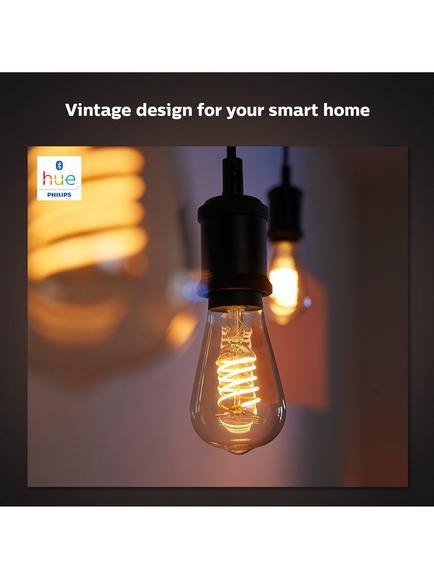 Philips Hue Wireless Lighting White 7.2W ES LED Dimmable Smart Globe Filament Bulb, G93 E27 - view 2, Clear