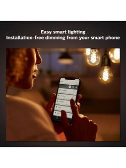Philips Hue Wireless Lighting White 7W ES LED Smart Dimmable Filament Bulb, ST64 E27 - view 2, Clear