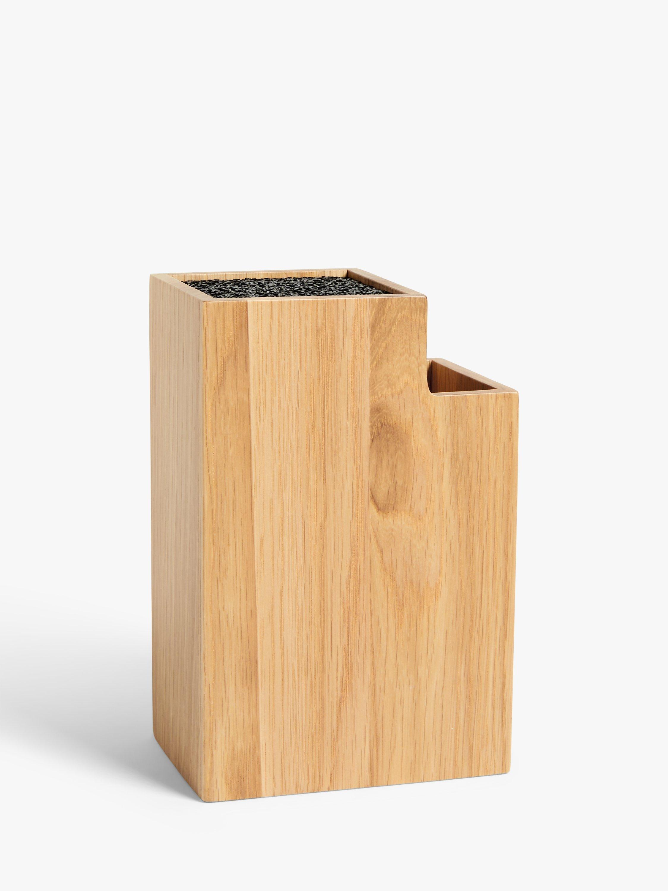 John Lewis Universal Empty Knife Block, Oak Wood