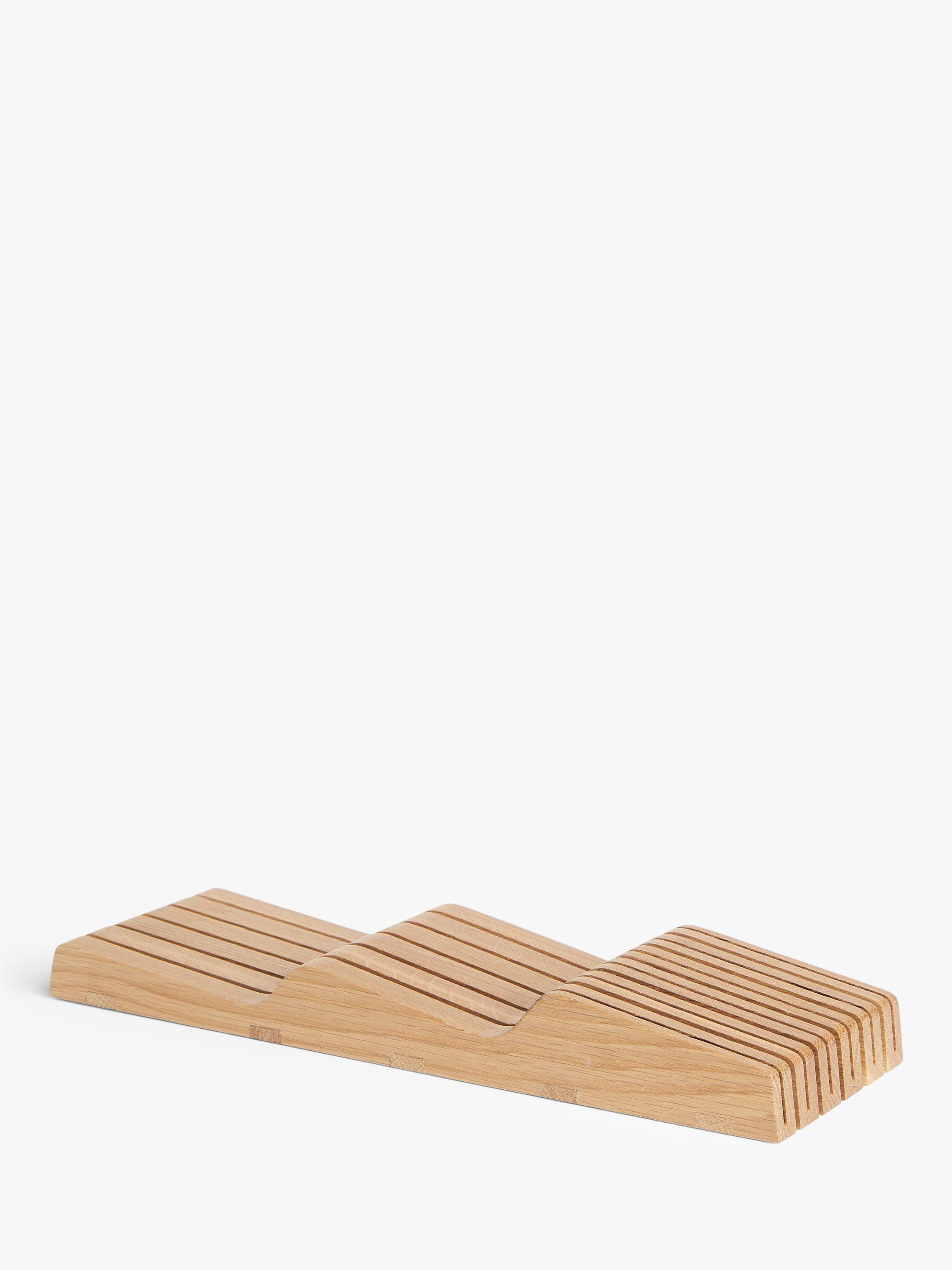 John Lewis Oak Wood In-Drawer Empty Knife Block, Natural