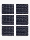 John Lewis Cork-Backed Deco Placemats, Set of 6, Navy/Gold