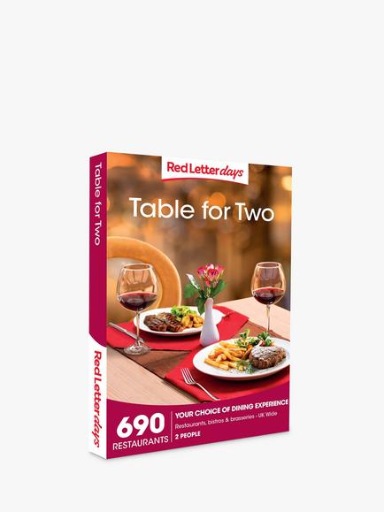 Red Letter Days Table for Two Gift Experience, 