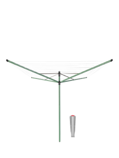 Brabantia Lift O Matic Rotary Clothes Outdoor Airer Washing Line with Ground Spike 50m