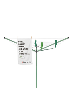 Brabantia Lift-O-Matic Rotary Clothes Outdoor Airer Washing Line with Ground Spike, Cover, Peg Bag and Pegs, 50m - view 2, Leaf Green