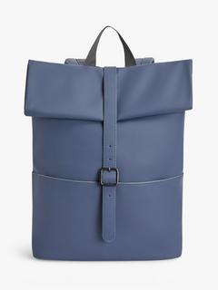 John Lewis Vancouver Water Resistant 15" Laptop Roll Top Backpack, Navy