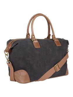 John Lewis Geneva Small Weekend Holdall - view 2, Charcoal