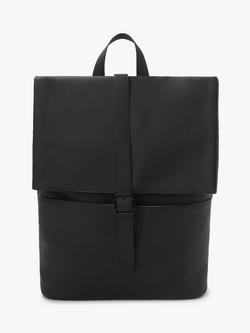 John Lewis Vancouver Water Resistant 15" Laptop Roll Top Backpack, Black