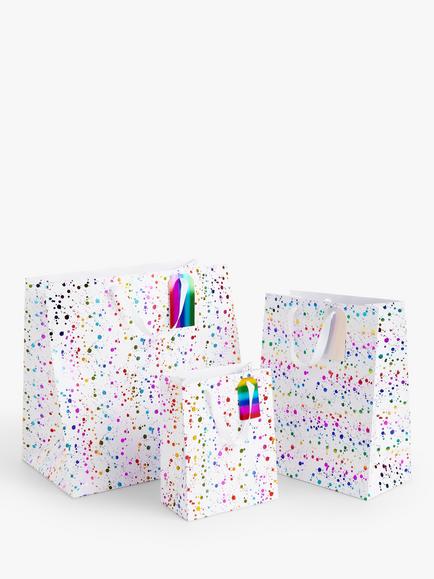 John Lewis Rainbow Splatter Gift Bag, Small
